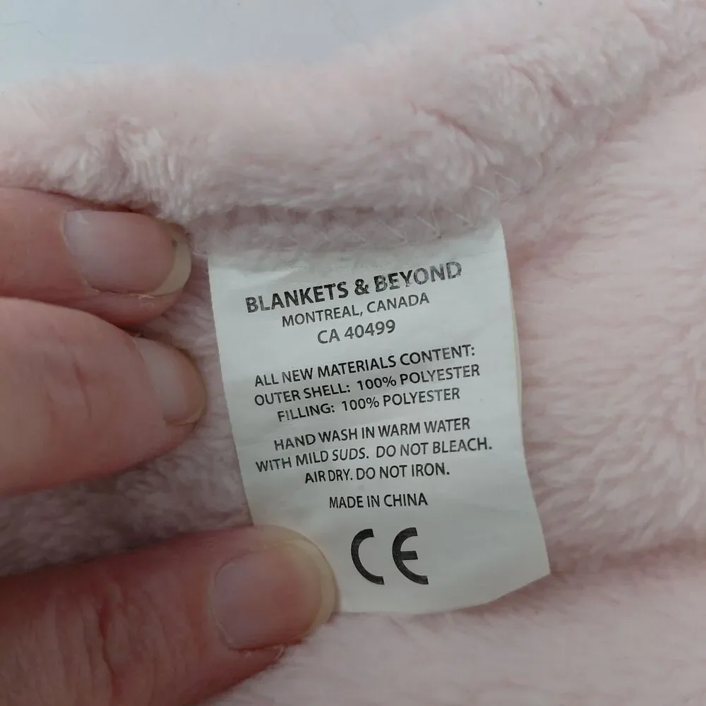 Blankets & Beyond Pink Bunny Rabbit Lovey Security Blanket Plush 14